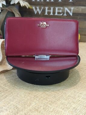 Coach Candy Apple Red Smooth Leather Slim Wallet